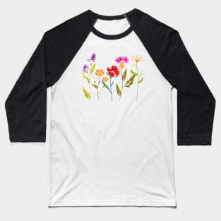 Wildflowers - Colorful Wildflower Floral Art Baseball T-Shirt